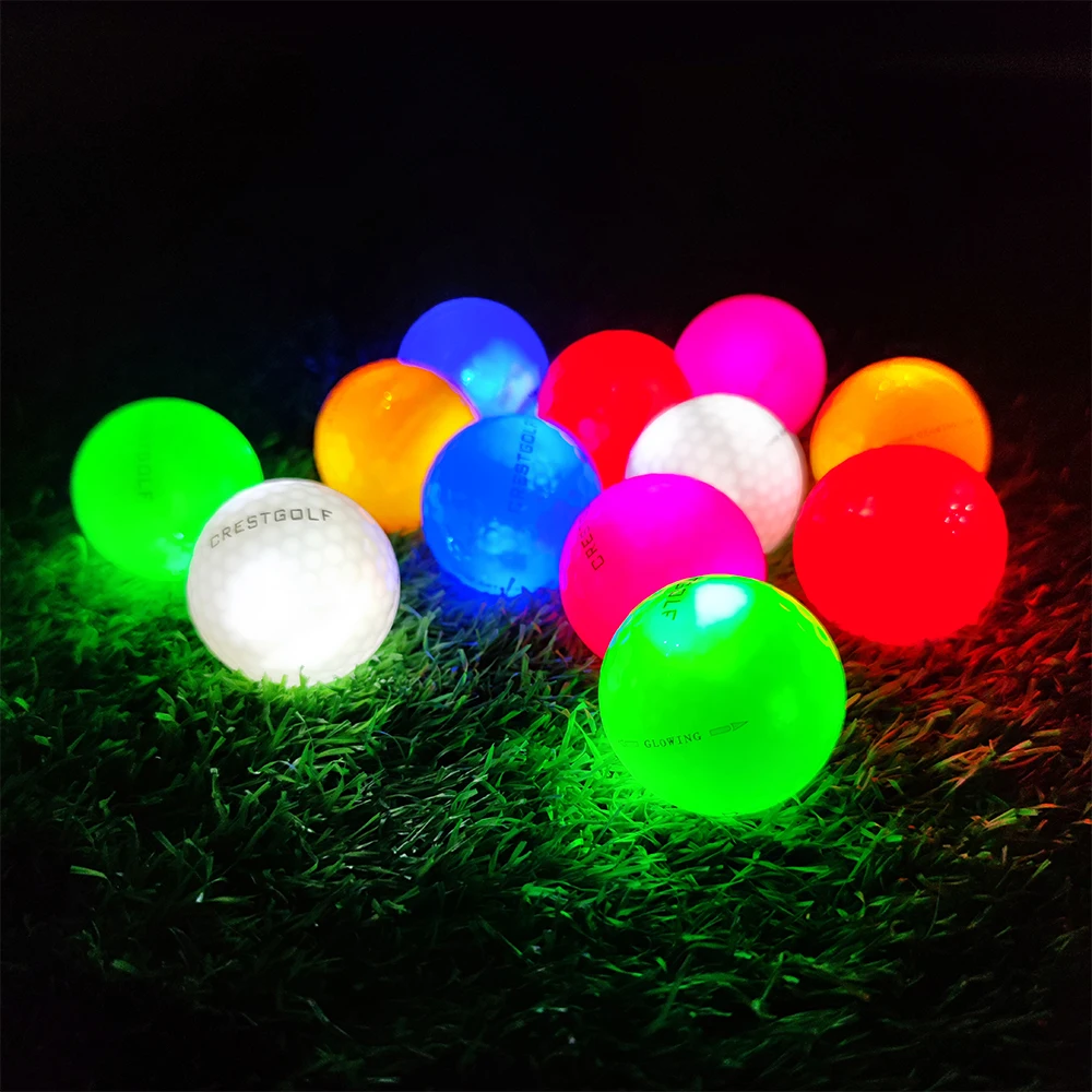 Crestgolf Lighting Up Night Glow In The Dark LED Golf Balls Mixed Colors