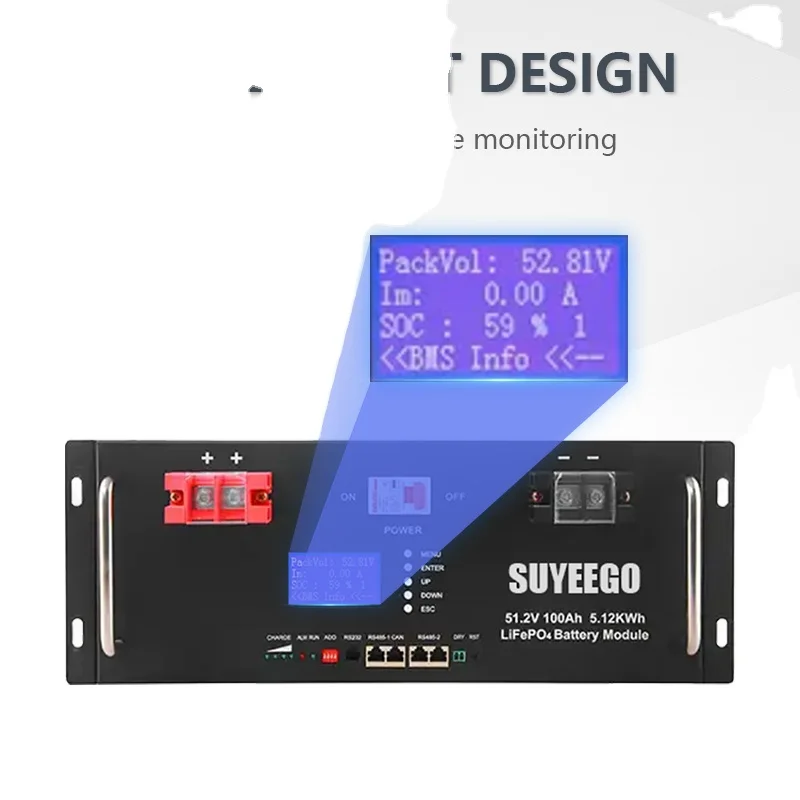 SUYEEGO Full Capacity Energy Storage Lithium Ion Battery BTM 12v 24v 50Ah 100Ah 200Ah Lifepo4 Batteries 12 volt 200Ah