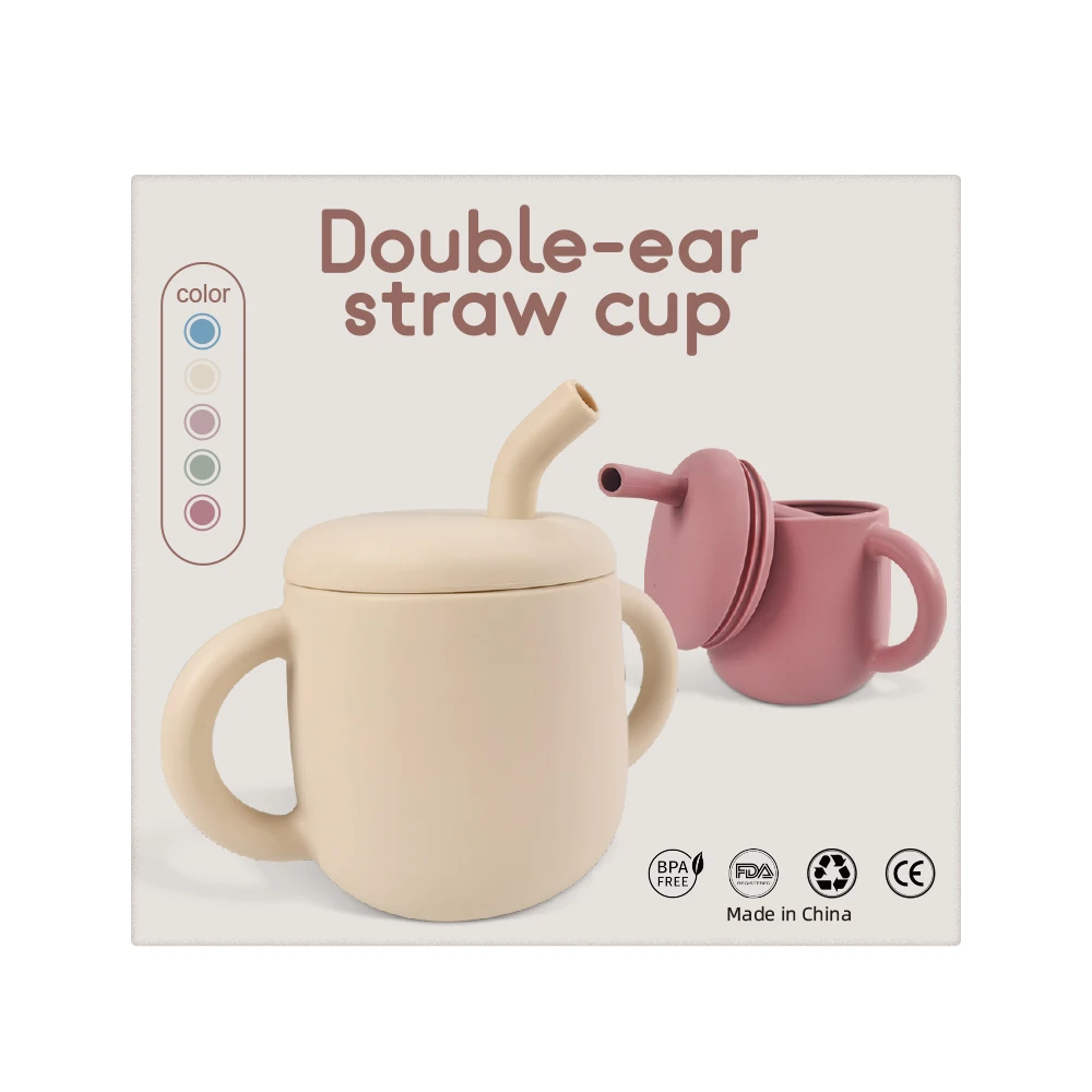 New Arrival Eco-Friendly Sippy Cups snack containers Non-Toxic Silicone Baby Straw Cup, Safe for Baby Use