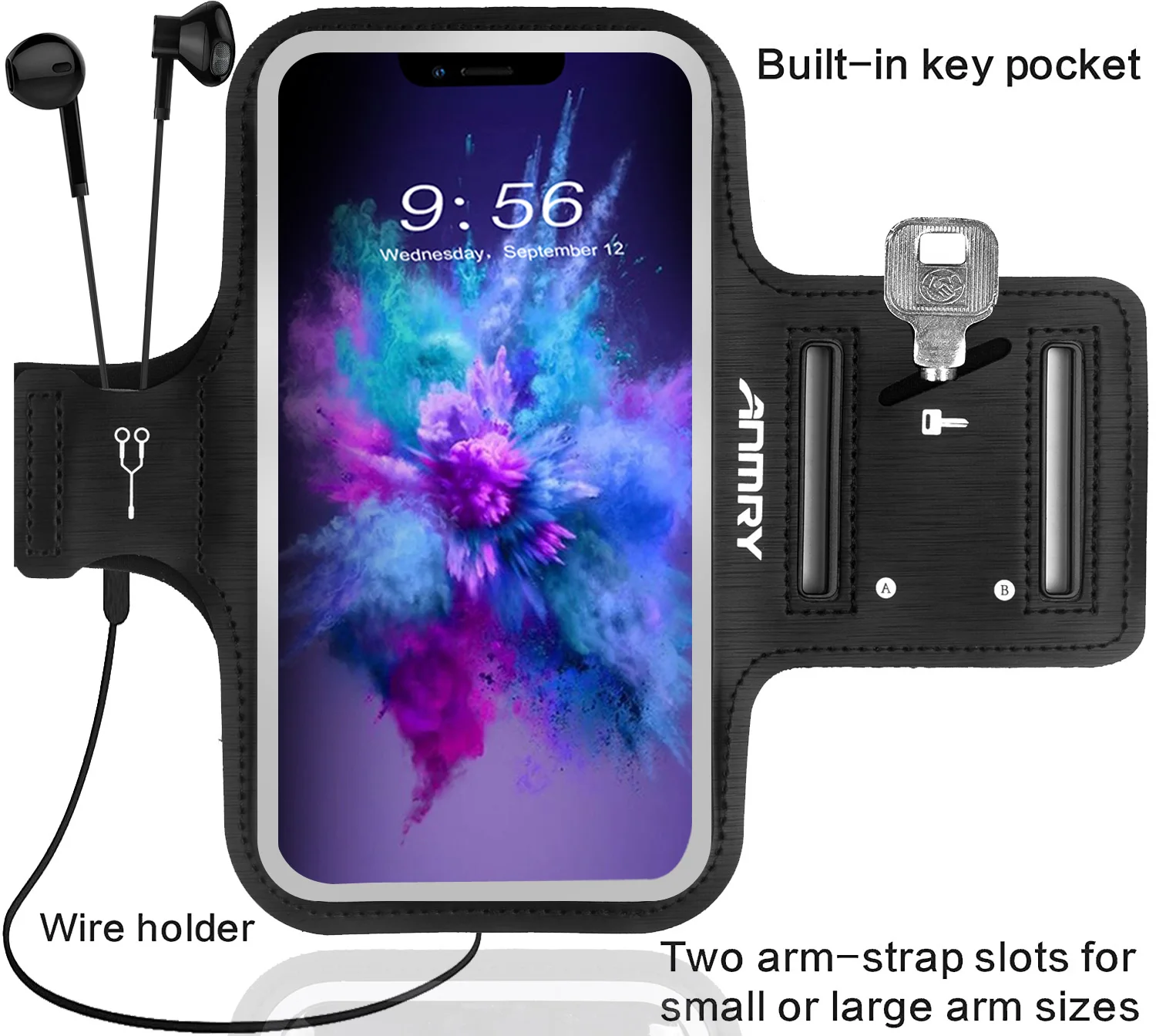 Phone Armband Exercise Workout Running Sports Arm Band Strap Holder Pouch Case for Women Men