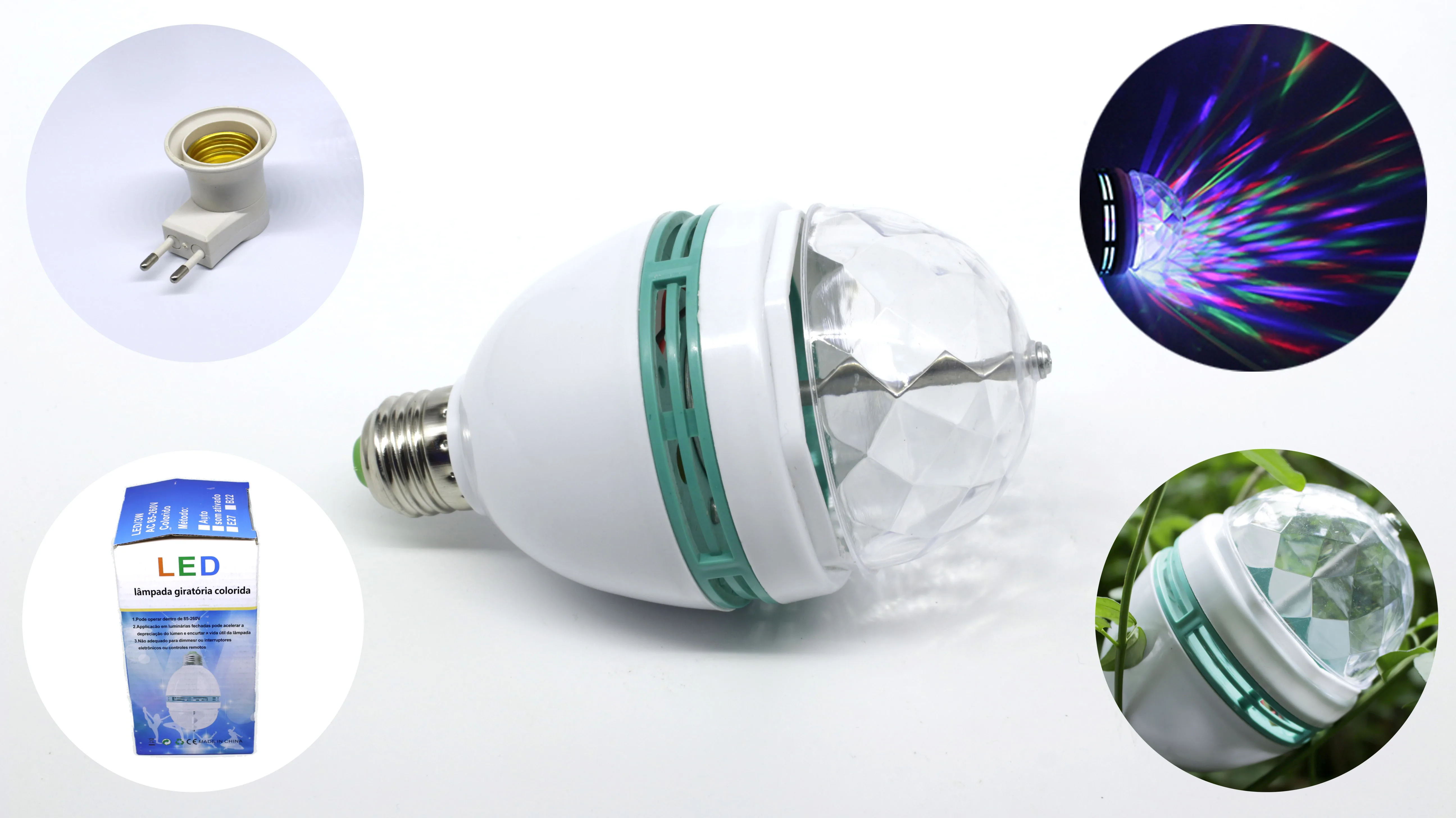 3W high quality RGB rotating color crystal magic ball DJ mini disco stage light for party bar