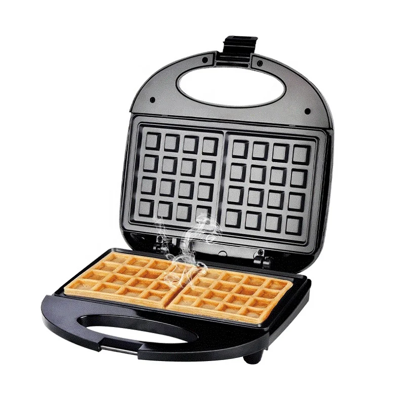 Easy Handle Portable Waffle Maker 2-Slice Square Nonstick Mini Waffle Maker