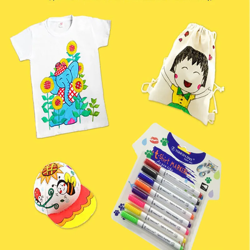 Hot-selling Customize Your Own Brand Available 1mm Writing Width Round Toe Tip T-shirt Markers Paint Fabric Marker Pens