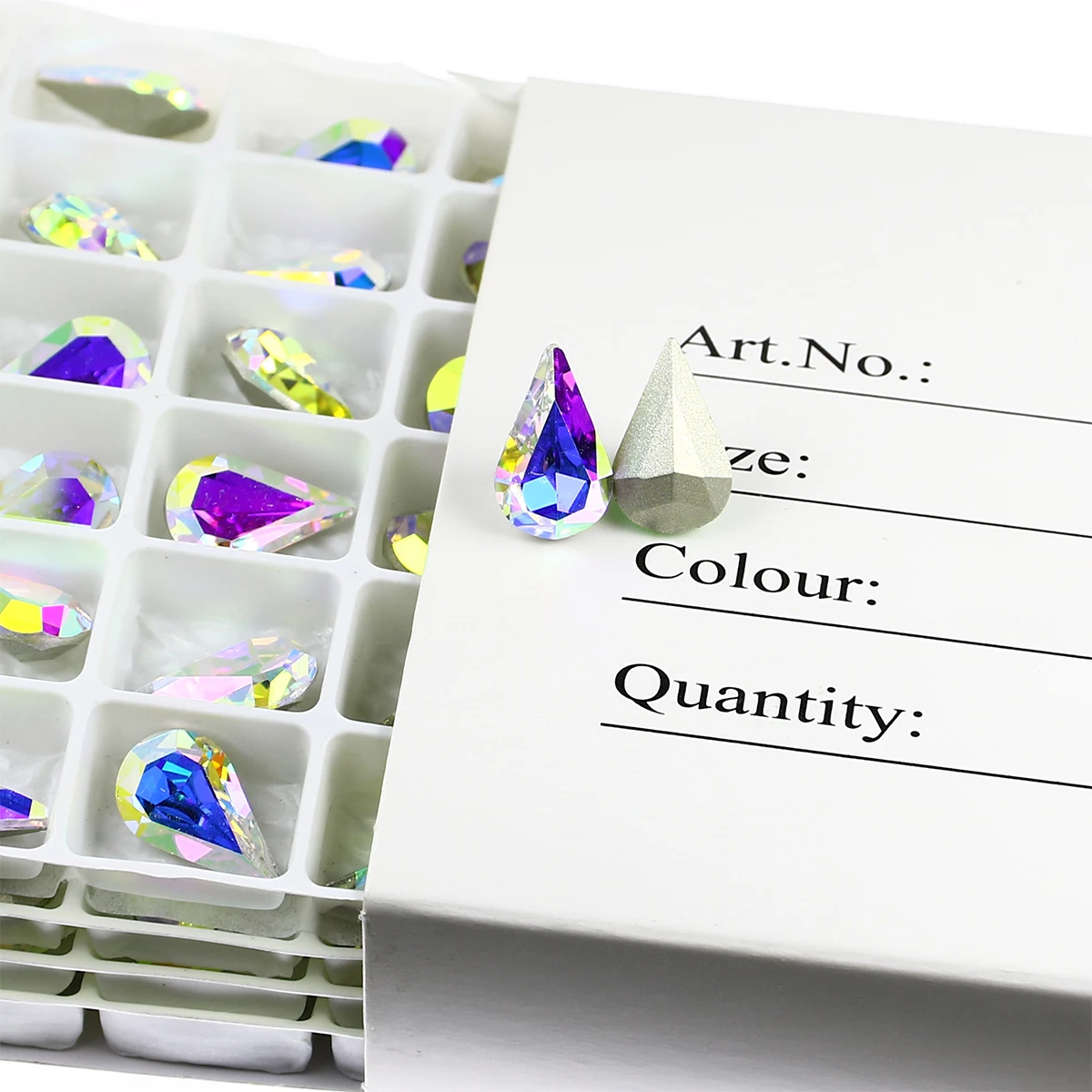 premium peridot drop Jewelry Accessories K9 crystal point back loose stone jewelry crystal element