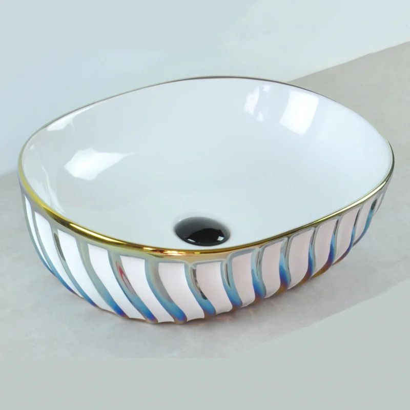 SIMILAR Wholesale Round Gold Mosaic Luxury Lavabo Washbasin