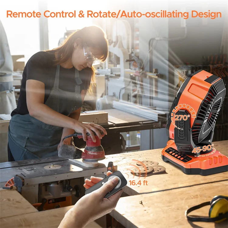 40000mAh Oscillating Rechargeable Battery Floor Fan Sleep Mode Hurricane Emergency Portable Battery Powered Camping with Fan