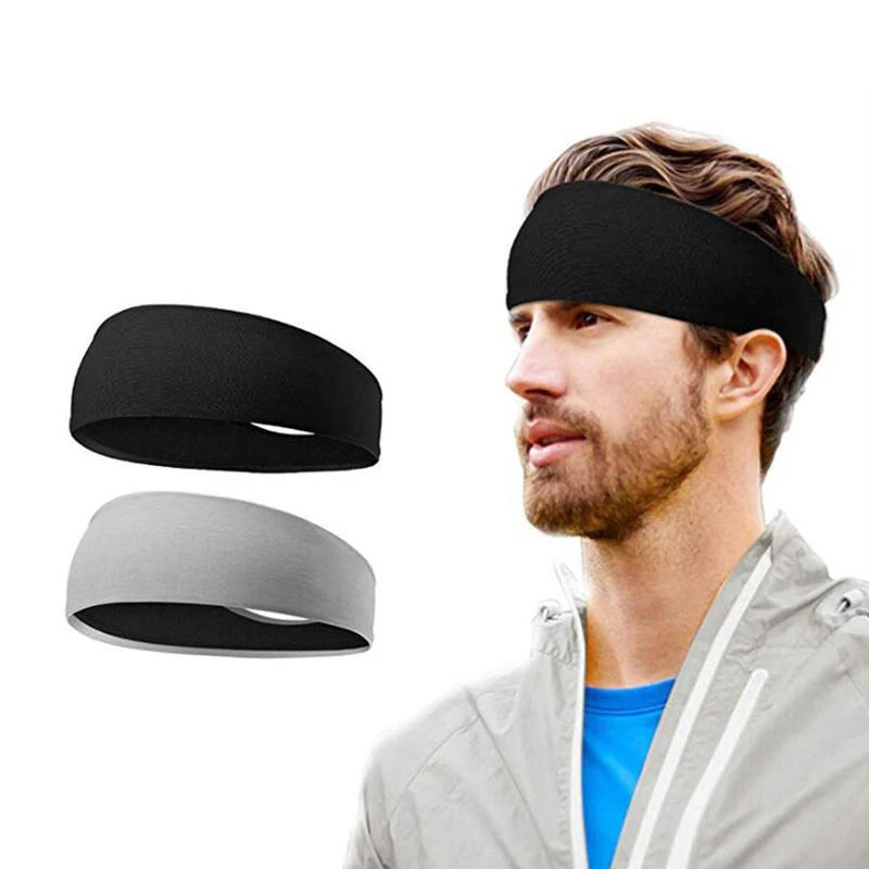 Amazon Breathable And Sweat-wicking Customized Logo Fitness Head Band Men Gym Running Sport Headband For Unisex