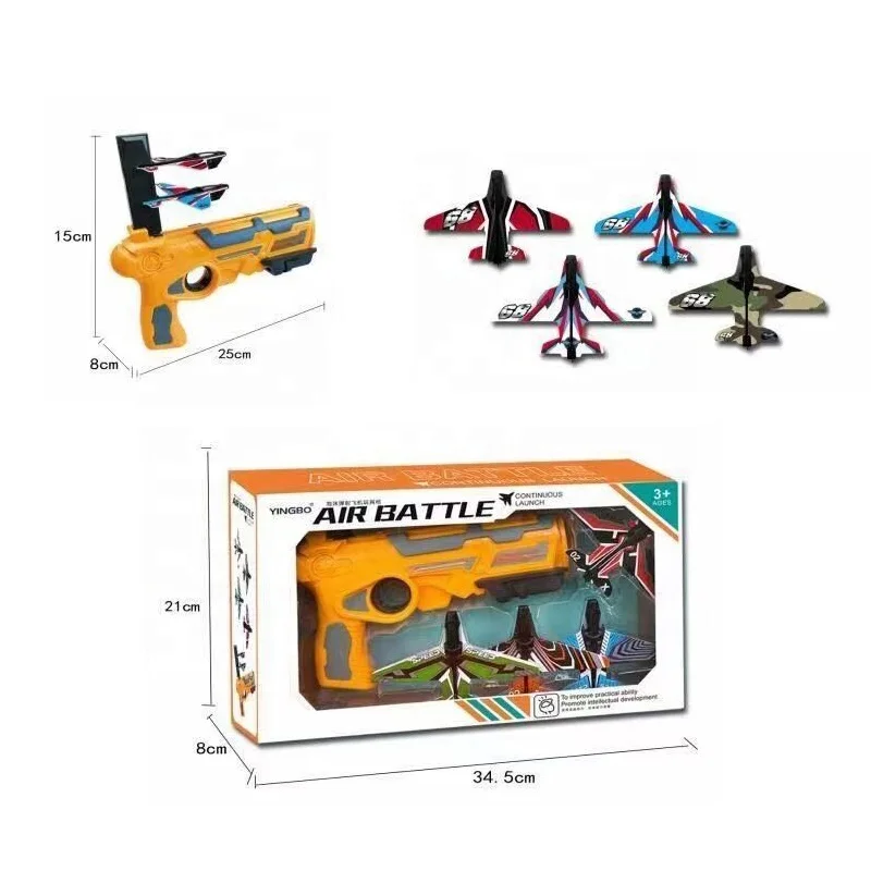 2021 Hot Selling Launch Toy Gun Outdoor Foam Plane Shooting Gun Toy Set
