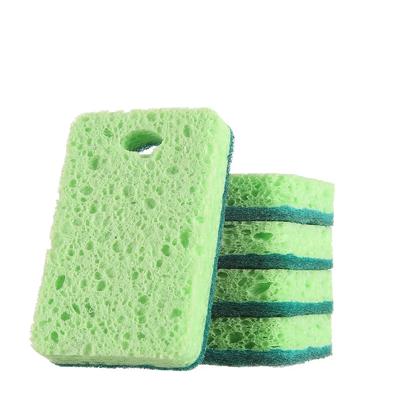DS1566 Wood Pulp Kitchen Sponges Wipe Non-Scratch Dishwashing Dish Scrubber Sponge Absorbent Compressed Cellulose Sponges