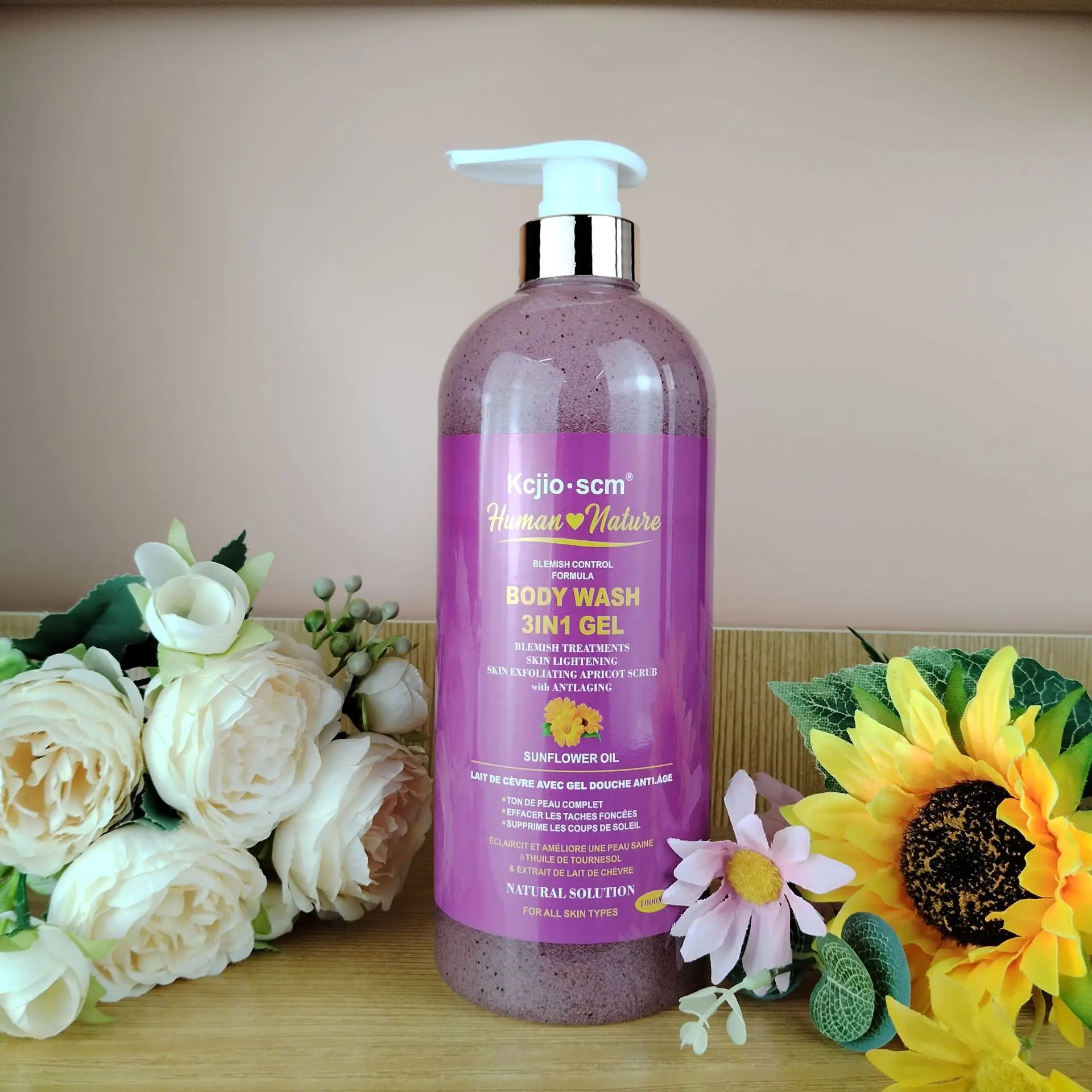 Wholesale High-Quality 1000 ml Plant Essence Shower Gel Whitening Moisturize Skin Hydrating hyaluronie Acids Body Wash