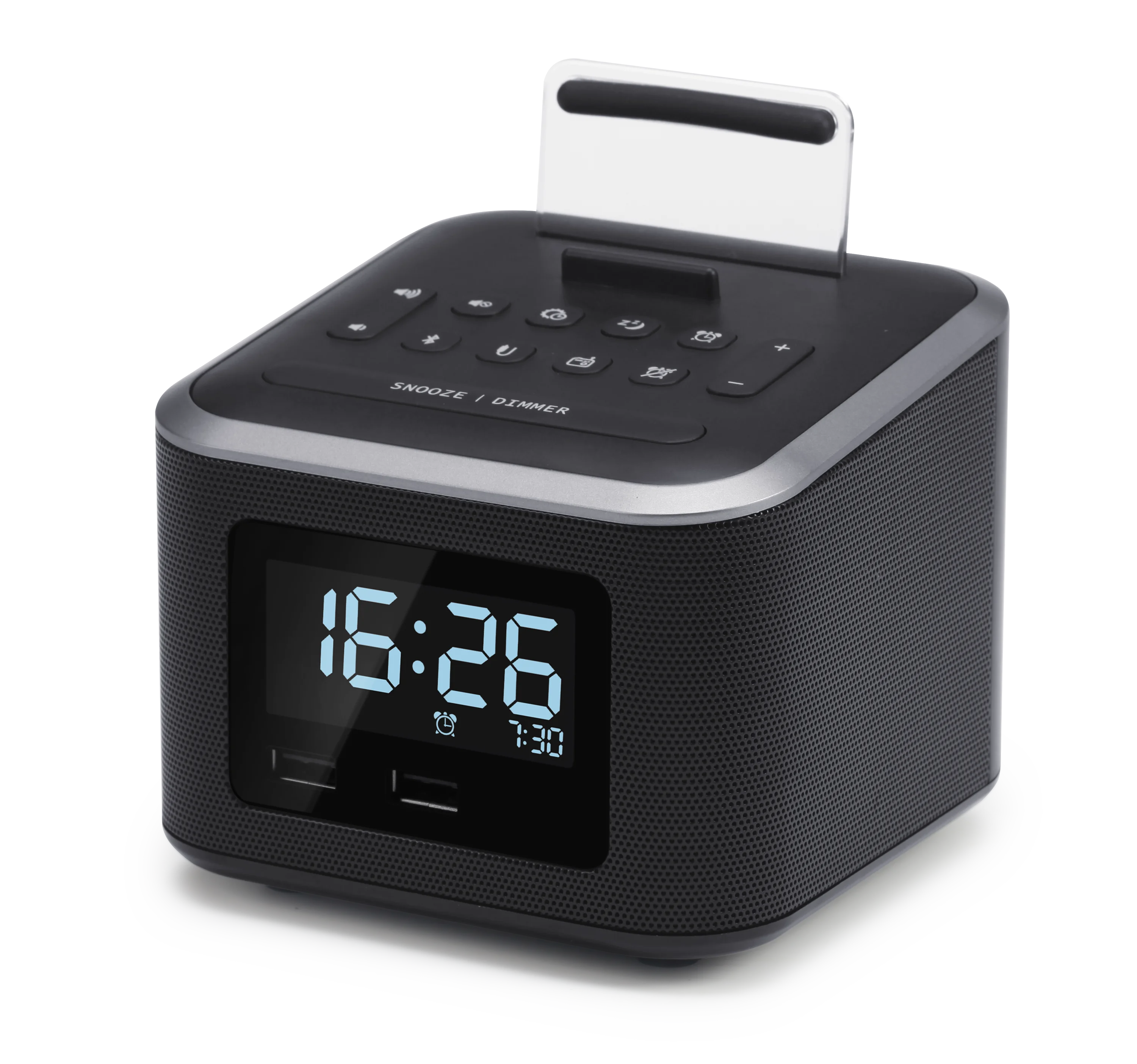 2022 Hot selling high quality speaker portable sound box wireless Boombox speaker FM Radio clock