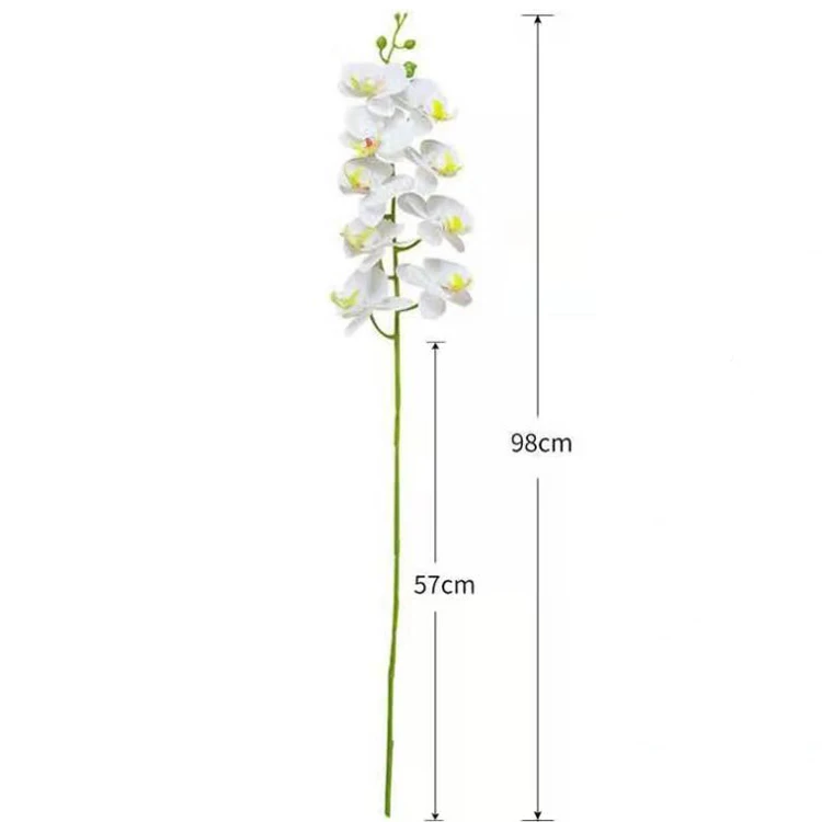 China Factory White Orchids 3D Printing Natural Single Stem Orchids Artificial Flowers Real Touch Phalaenopsis Orchid For Home