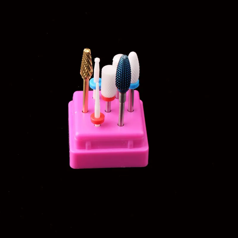 Wholesale Plastic Carbide Nail Bit Case 7 Slot Naildrill Bit Display Holder Empty Nail Tool Storage Box