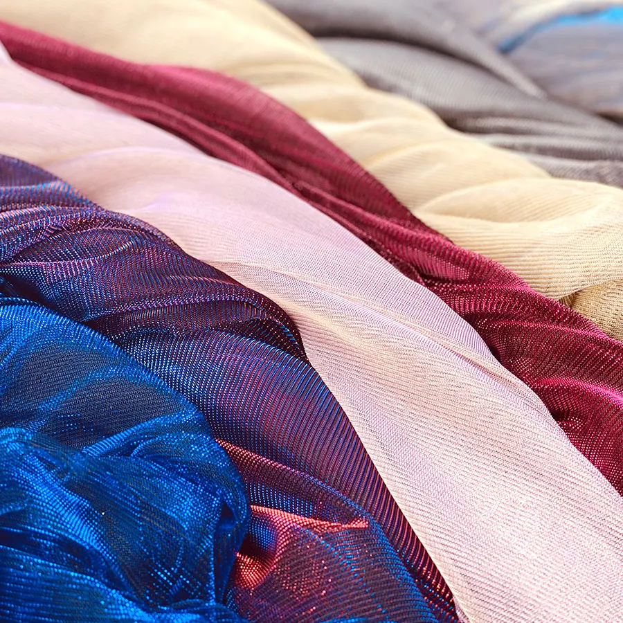 Shoes decoration bags and suitcases 100% polyester shinny stretch glitter Lurex diamond mesh knit moonlight fabric