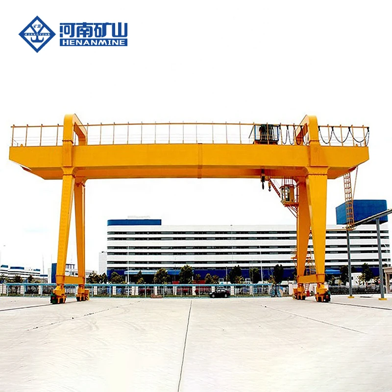 25T Double Beam Gantry Crane Equipped with Winch Trolley and Rails