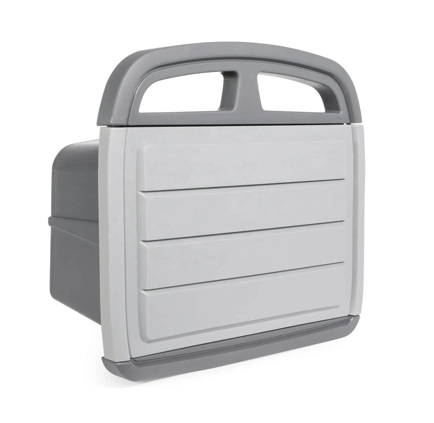 Weatherproof Wall Mounted Rack Hanger Plastic Garden Water Hose Holder with 2 Shelves Storage Compartment