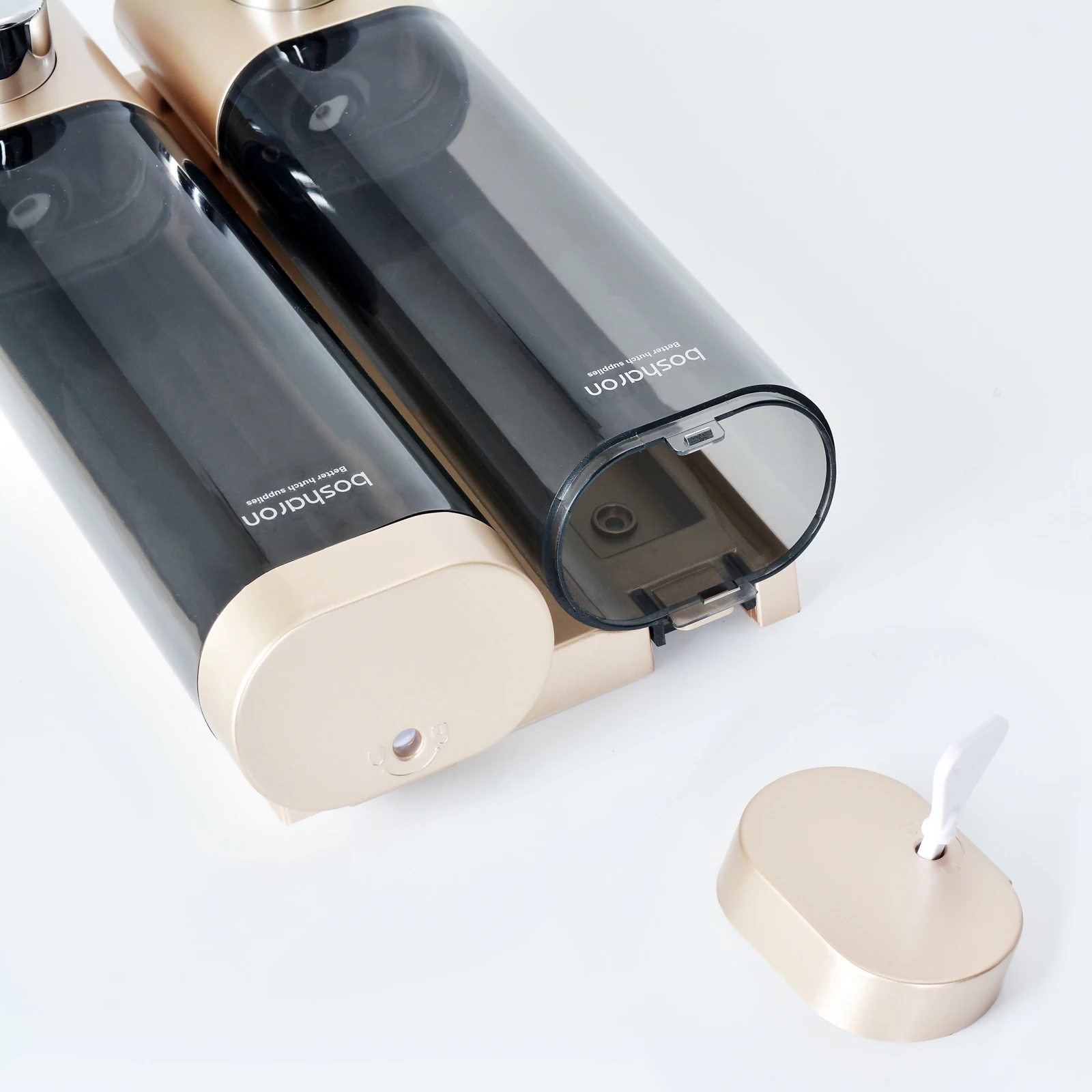 Factory ABS Plastic gold conditioner/Shampoo/Lotion Shower Dispenser System wall mount 300ml*2 double tank liquid soap dispenser