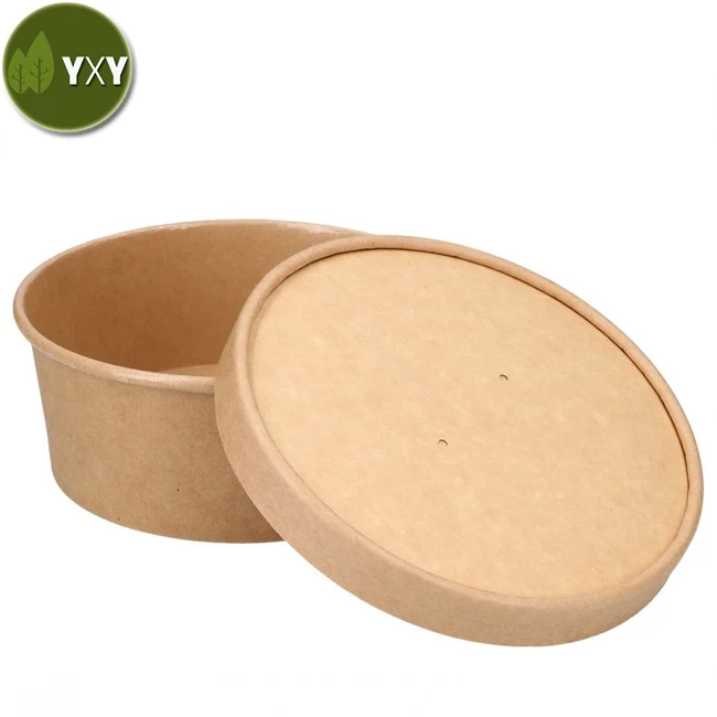 
New Arrival!!! Eco-friendly Heavy To GO Paper Salad Bowl With Paper Lid 