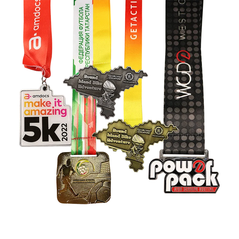 High Quality OEM Customized Medal With Ribbon Custom Sport Snooker Snowboarding Speedway Squash Star Swimming Medals