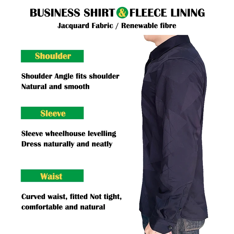 china fabric manufacturer custom recycled bamboo polyester shirt with fleece lining for men good quality