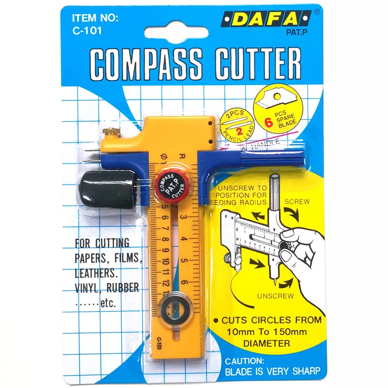 Новейший продукт, Регулируемый Компас, нож, линейка, режущий инструмент для бумаги и кожи, компас, нож