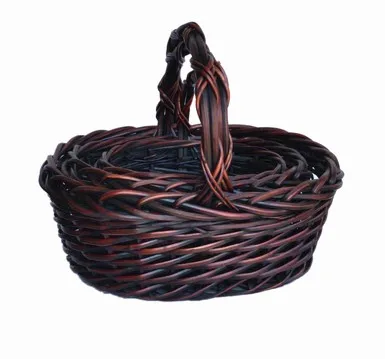 
dark brown color wicker basket set of 3 wicker basket handle 