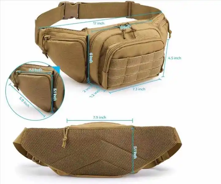BSCI Custom concealed carry pouch tactical fanny pack holster tactical waist bag
