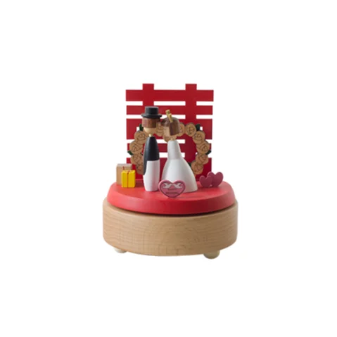 Guaranteed Quality Handmade Wooden Romance Wedding Happy Decoration Festival Colorful Music Box