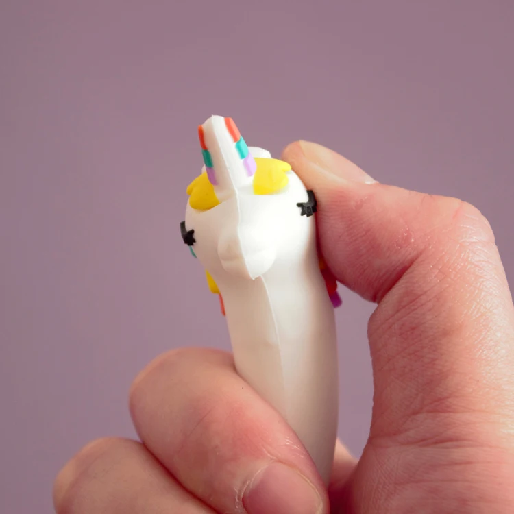 O&Q original manufacturer dreamy Unicorn hard silicone Macaron color pen body stylo gel ink pens with replacement refill