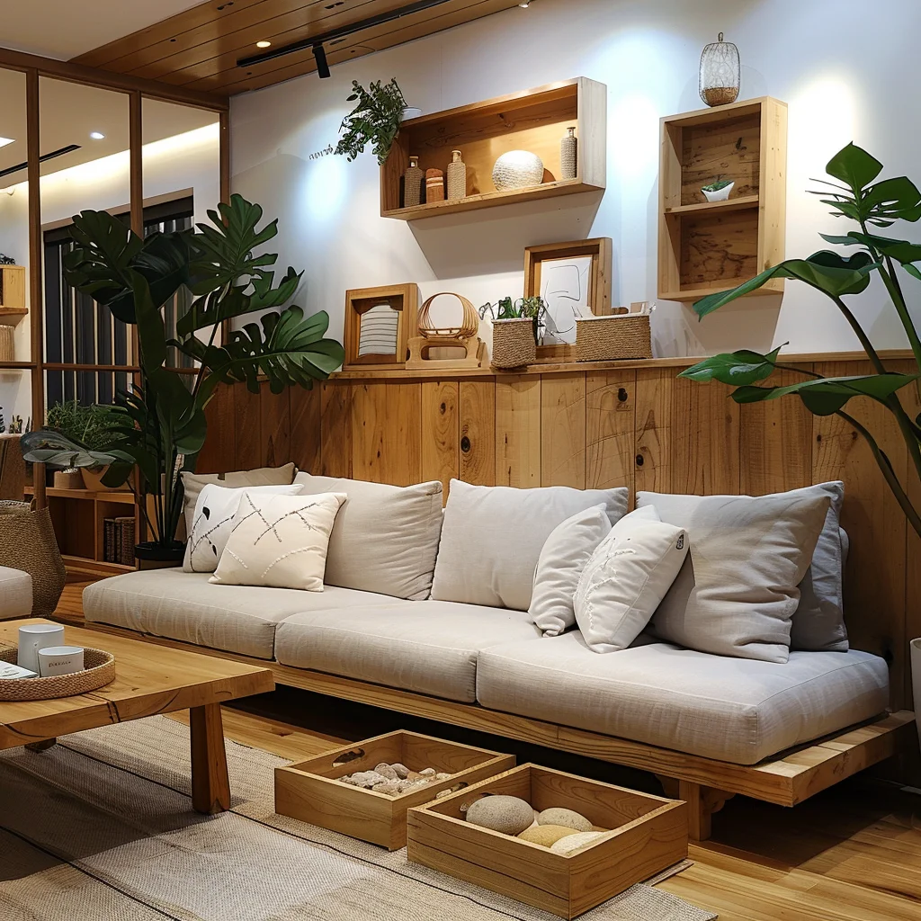 Modern Chinese Style Modular Sofa Set Wood Furniture for Living Room and Hotel Stylish House Furniture
