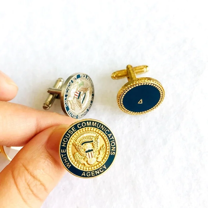 Make Custom Cuff Link With Your Logo Design Low Minimum Cloth Gold Plated Round Shape Luxury Cufflinks for Men Gifts Decoration