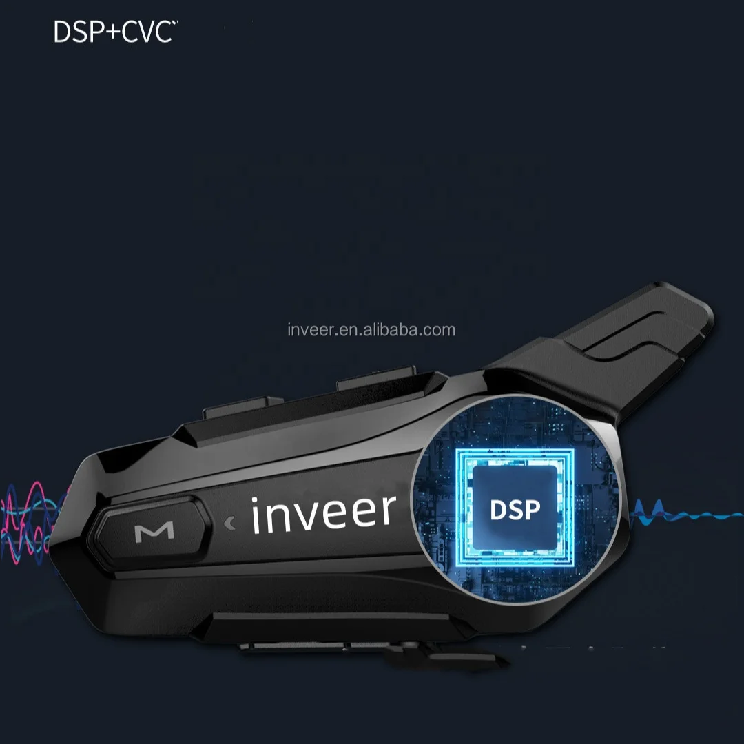 inveer IPX6 Water-proof rugged design Duplex  Blue tooth  intercom Headset for helmet model E1
