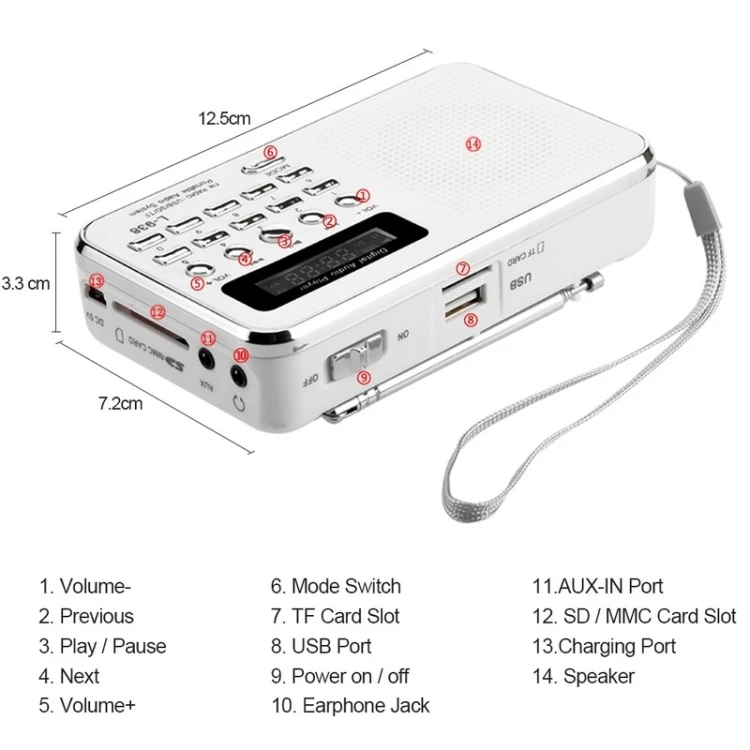 Хорошее качество Поддержка SD MMC AUX-IN наушники из MP3 аудио плеер