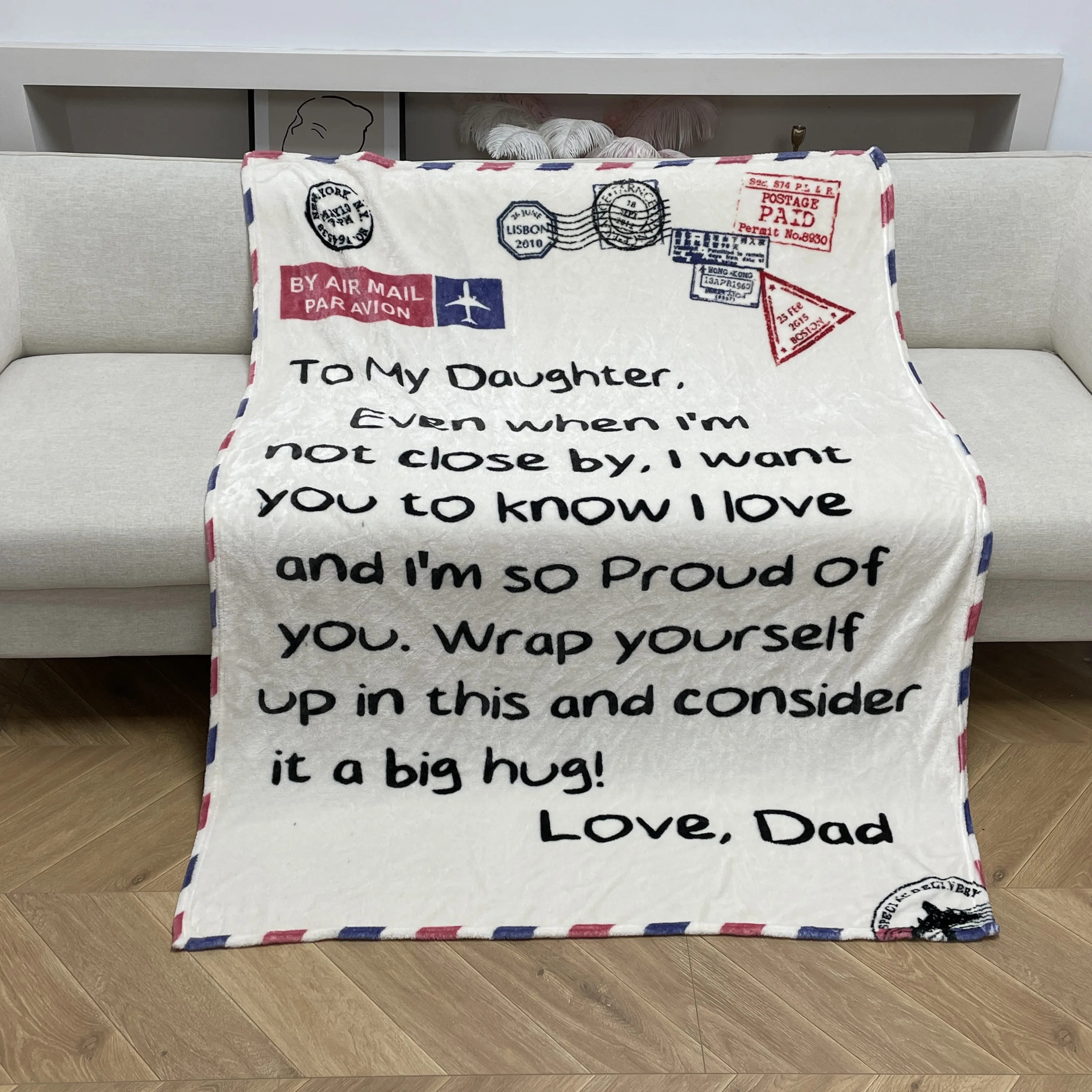 Одеяло с принтом трансферная печать Сублимационное одеяло индивидуальное Флисовое буквенным узором