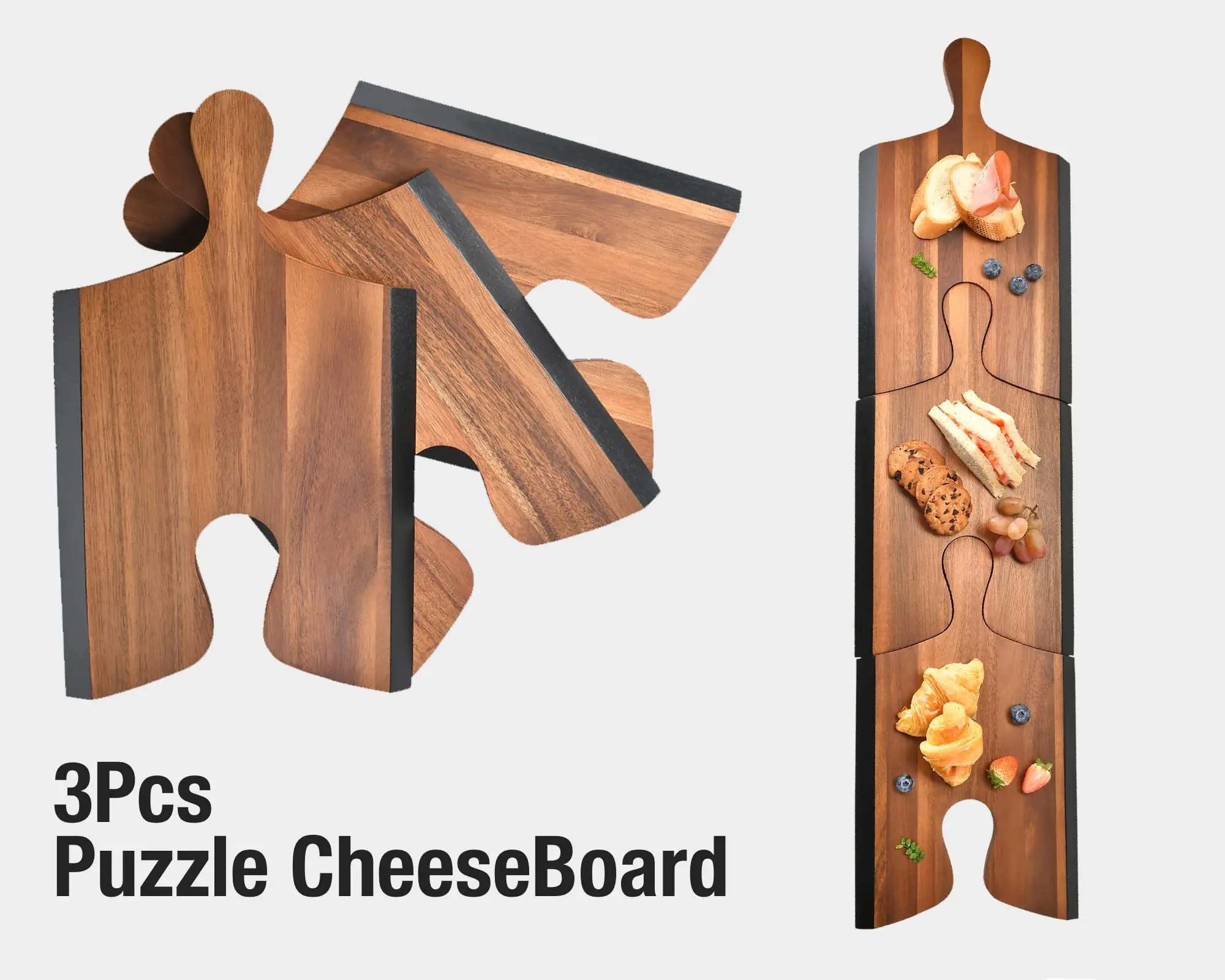 Wholesale  Bamboo Wood Serving Tray Set Counter Bread Cheese Vegetables Meats Premium Chopping Board wooden boards for cheeses
