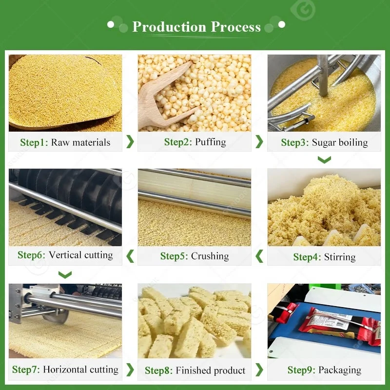 Grain Make Product Protein Steel Stainless Portion Production Line Caramel Candy Nougat Bar Processing Machine