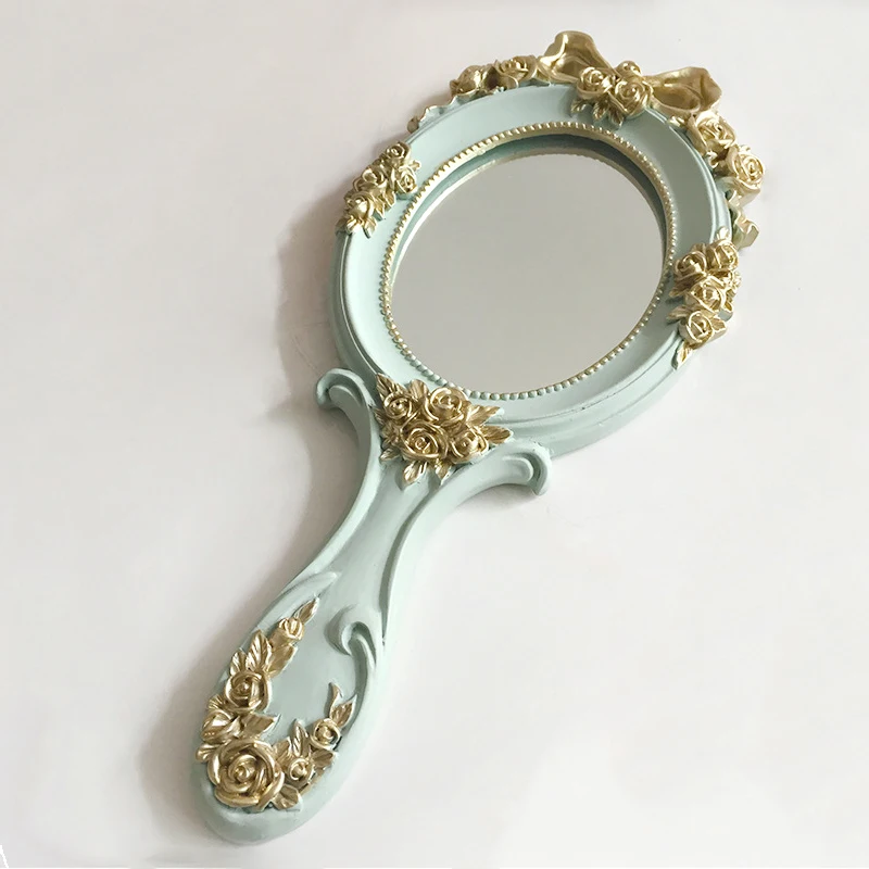 Горячее предложение настраиваемое винтажное косметическое зеркало для рук овальная принцесса портативное зеркало для макияжа подходит для ежедневного макияжа