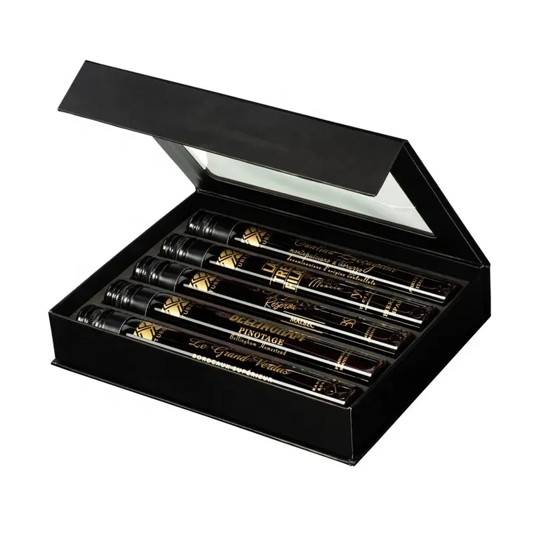 Custom Tequila Luxury Spirit Drink Champagne Liquor Whisky Red Wine Tasting test tube Glass Bottle Gift Packaging Box