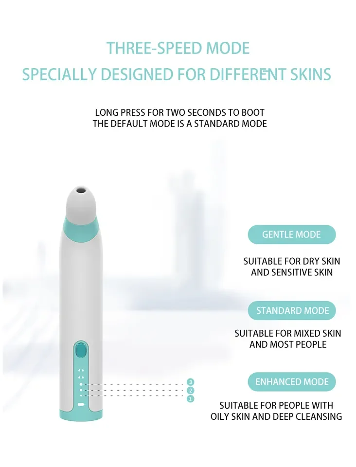 30x magnifying glass Mini Visible Blackhead Meter Three types of silicone tips and gears Mobile phone control 65Kpa suction