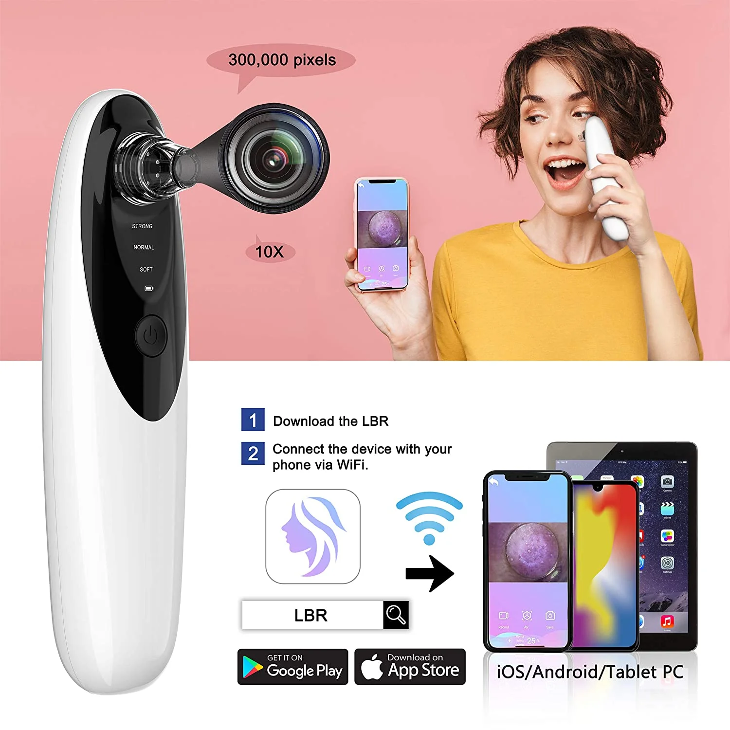 Visual HD Noir Acne Tools Comedone Facial Removedor Blackhead Remover Vacuum Pore Cleaner with Camera