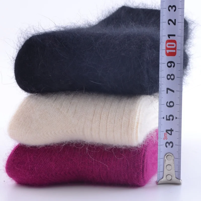 Thick Warm Winter Double Needle Angora Rabbit Wool Thick Super Warm Cashmere Winter Socks for Women
