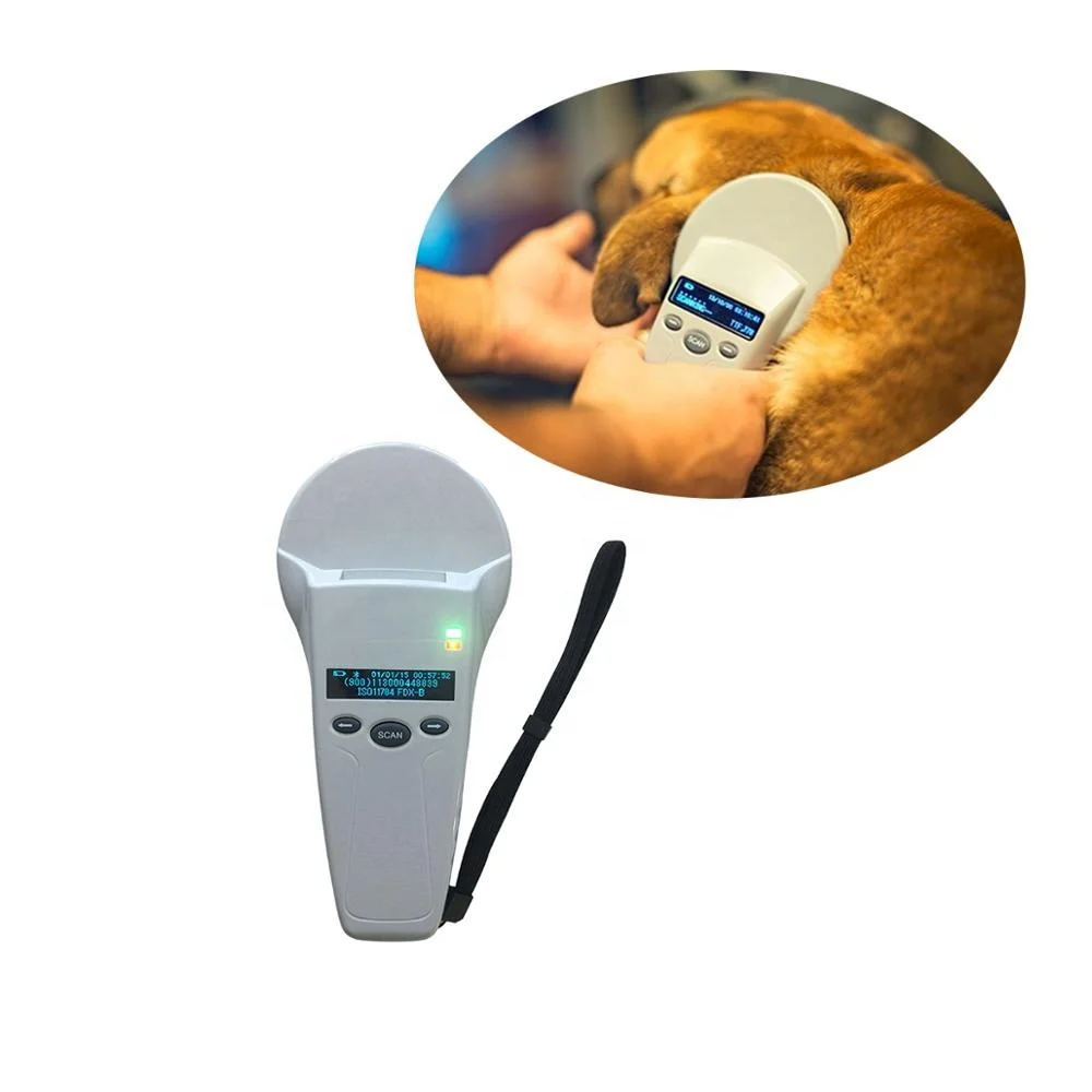1D barcode reader 134.2kHz HDX FDX-B ISO RFID handheld microchip reader rfid ear tag nlis cattle scanner for pets equine