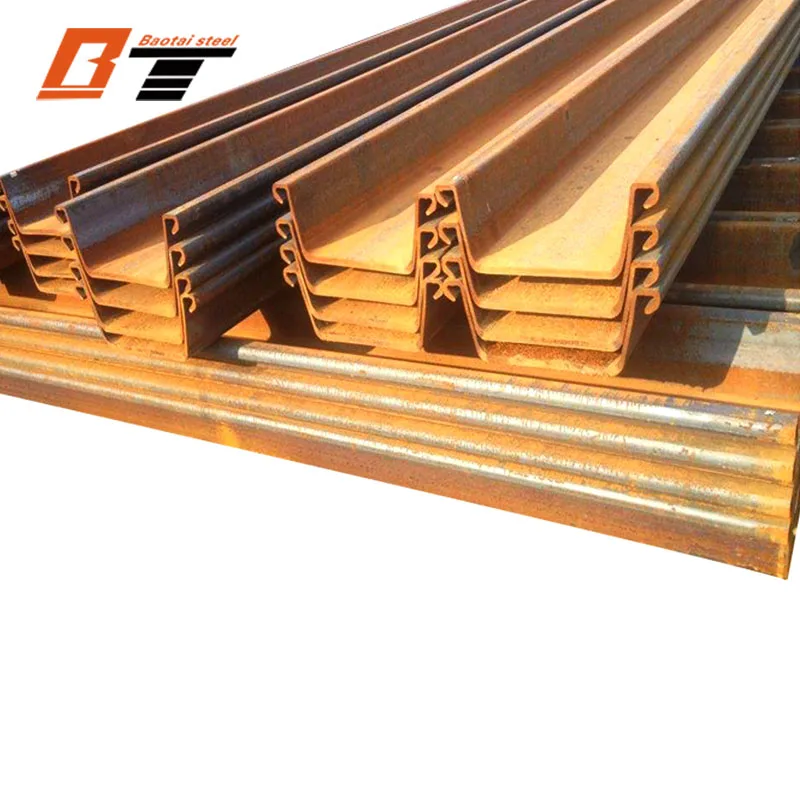 China Supplier Low price larsen 8.5mm 500mm width u type hot rolled marine steel sheet pile