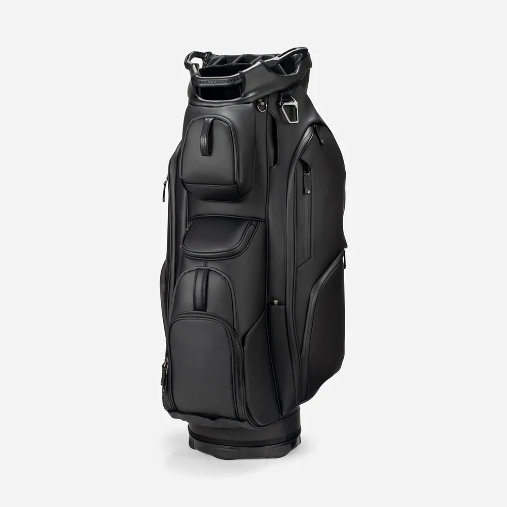 PRIMUS GOLF Premium Leather waterproof cart golf bag Luxury design pu black color with 7/14 way golf vessel cart bag