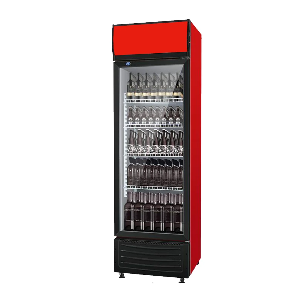 Vertical drink milk cooler  fridge  green health  equipment glass door storage commercial display refrigerator