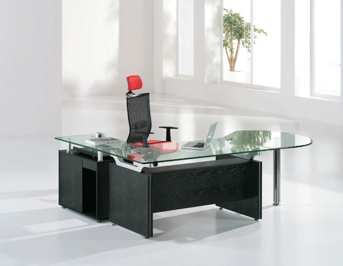 FKS-HD-ED022 Modern glass top office desk