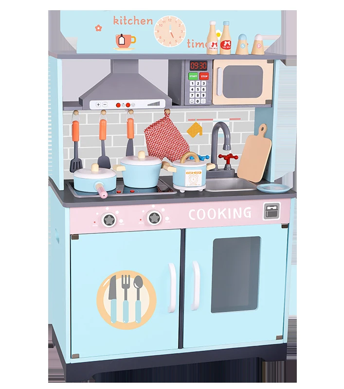 Best Quality Big Play Kitchen Set Toys for Kids Pretend Play Cooking Wooden Play Kitchen Toys For Children Toddler