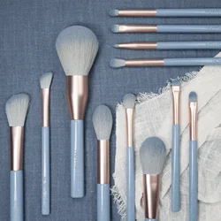 Набор голубых воздушных кистей для макияжа, 12 шт., с сумкой для хранения и упаковкой