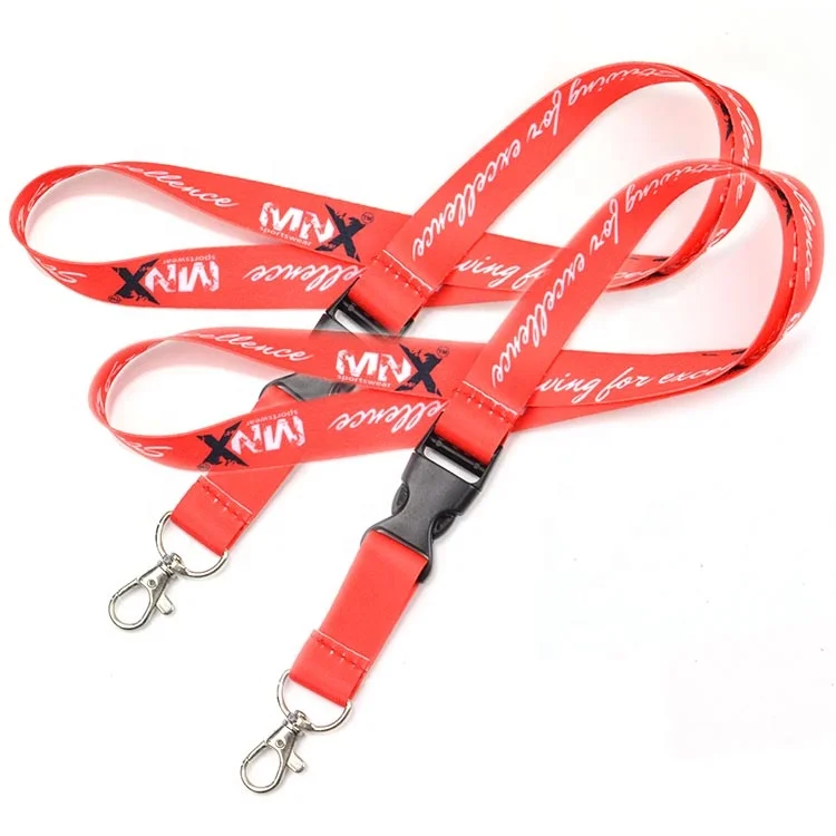 Fashion Attractive Design Safety Polyester Funny Lanyard Nylon Strap Keychain Holder Key Chain