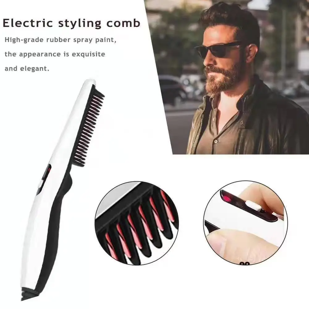 
2021 amazon hot sell hair styling ceramic curler electric styling beard comb 